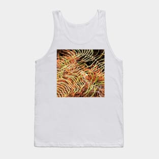 Patterned Fern Leaves and Branches Tank Top